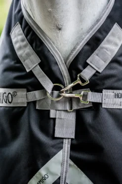 Horseware Hästtäcken & Flughuvor|Horseware-Amigo Regntäcke 1200D Plus 100g Svart/Titan Grey