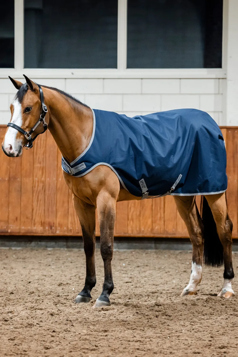 Horseware Hästtäcken & Flughuvor|Horseware-Aigo Riptop krittakintäcke 100g Navy/Grey