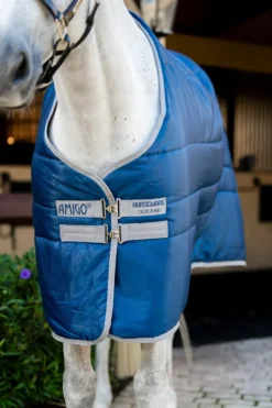 Horseware Hästtäcken & Flughuvor|Horseware-Amigo Ripstop Stalltäcke Plus Ponny 200g Navy/Grey