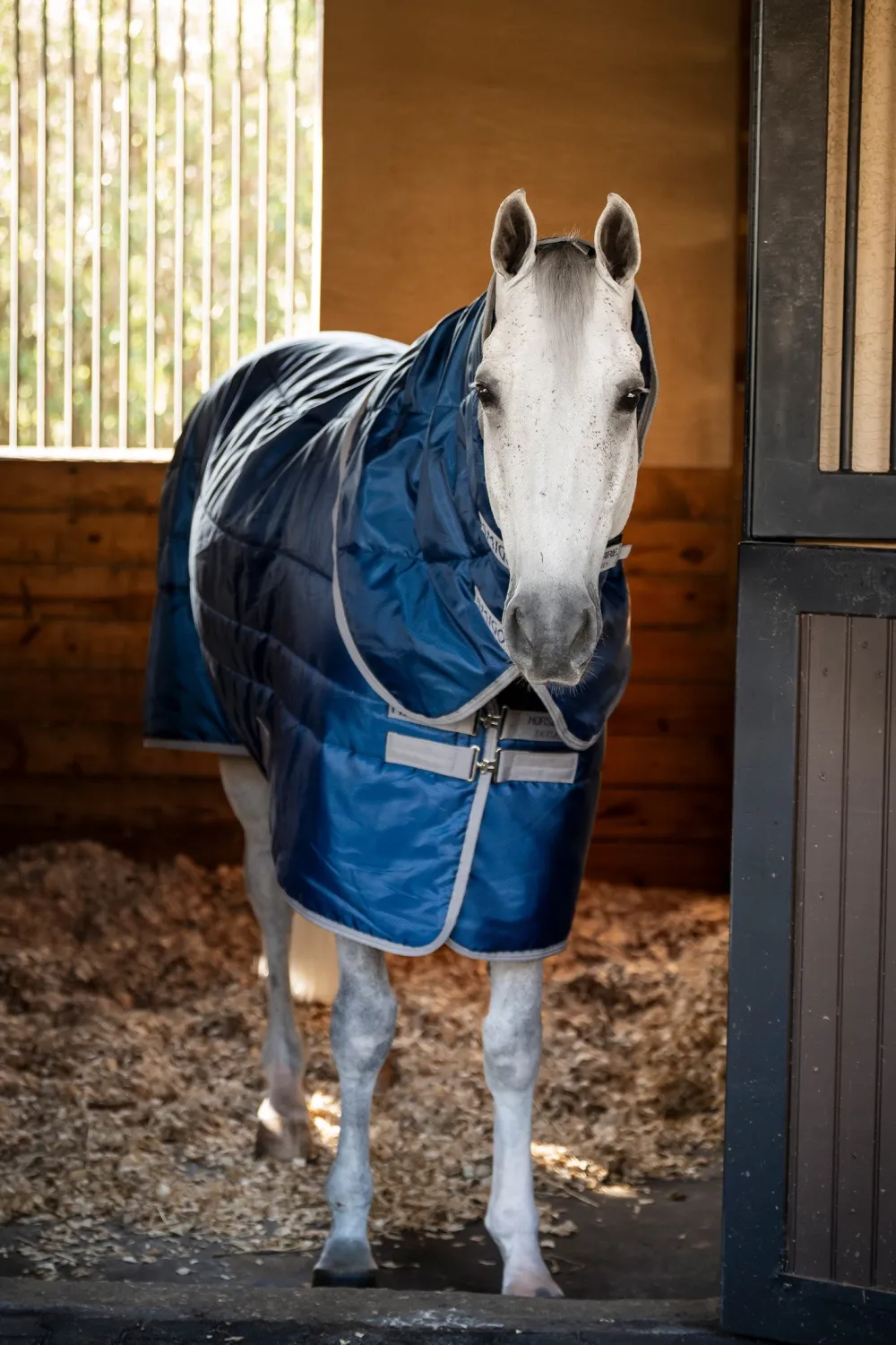 Horseware Hästtäcken & Flughuvor|Horseware-Amigo Ripstop Stalltäcke Plus Ponny 200g Navy/Grey