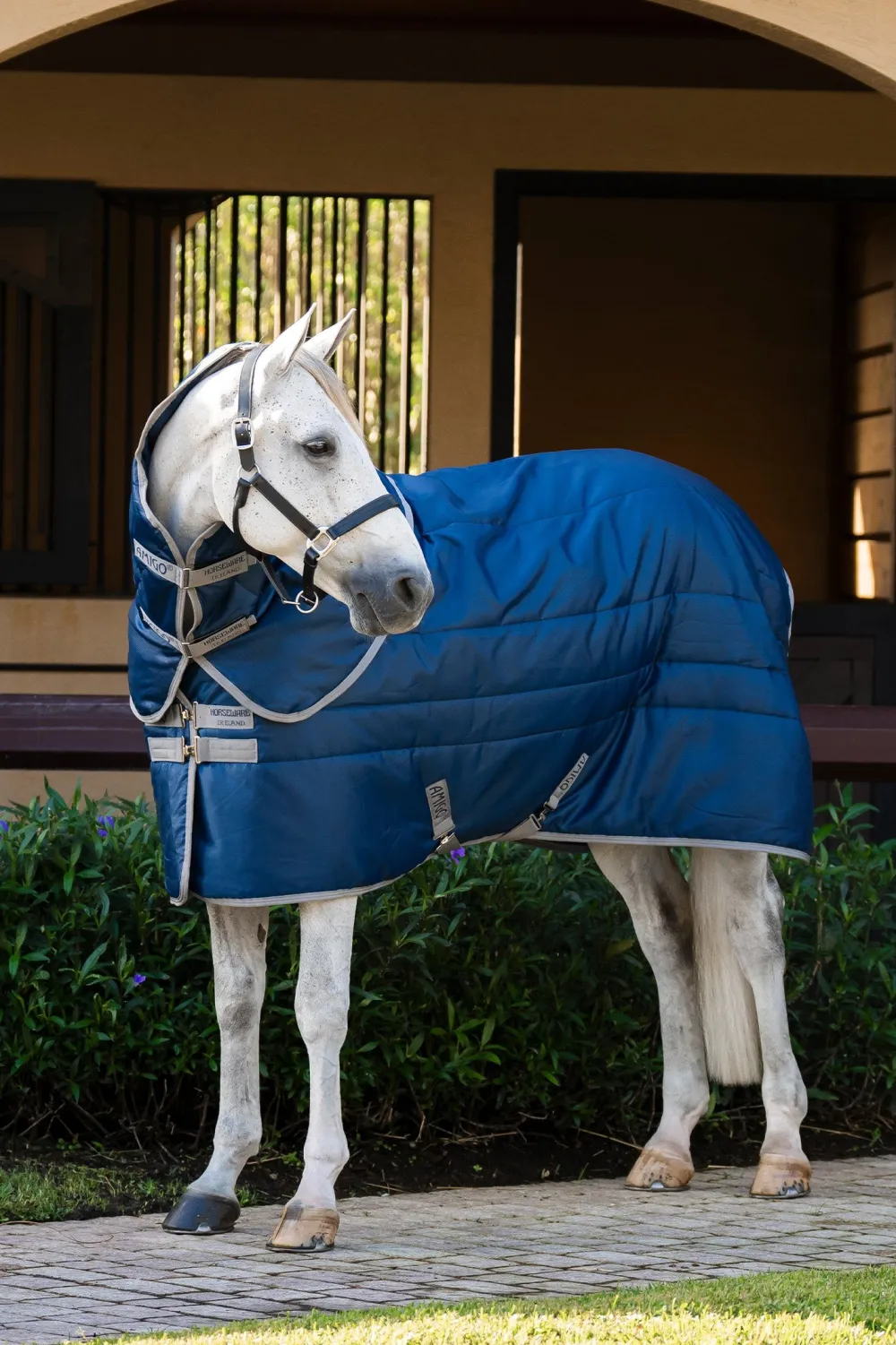 Horseware Hästtäcken & Flughuvor|Horseware-Amigo Ripstop Stalltäcke Plus Ponny 200g Navy/Grey
