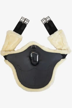 Kentucky Horsewear Sadelgjordar & Tillbehör|Kentucky Horsewear-Anatomisk Stud Magplatta Fårskinn Svart