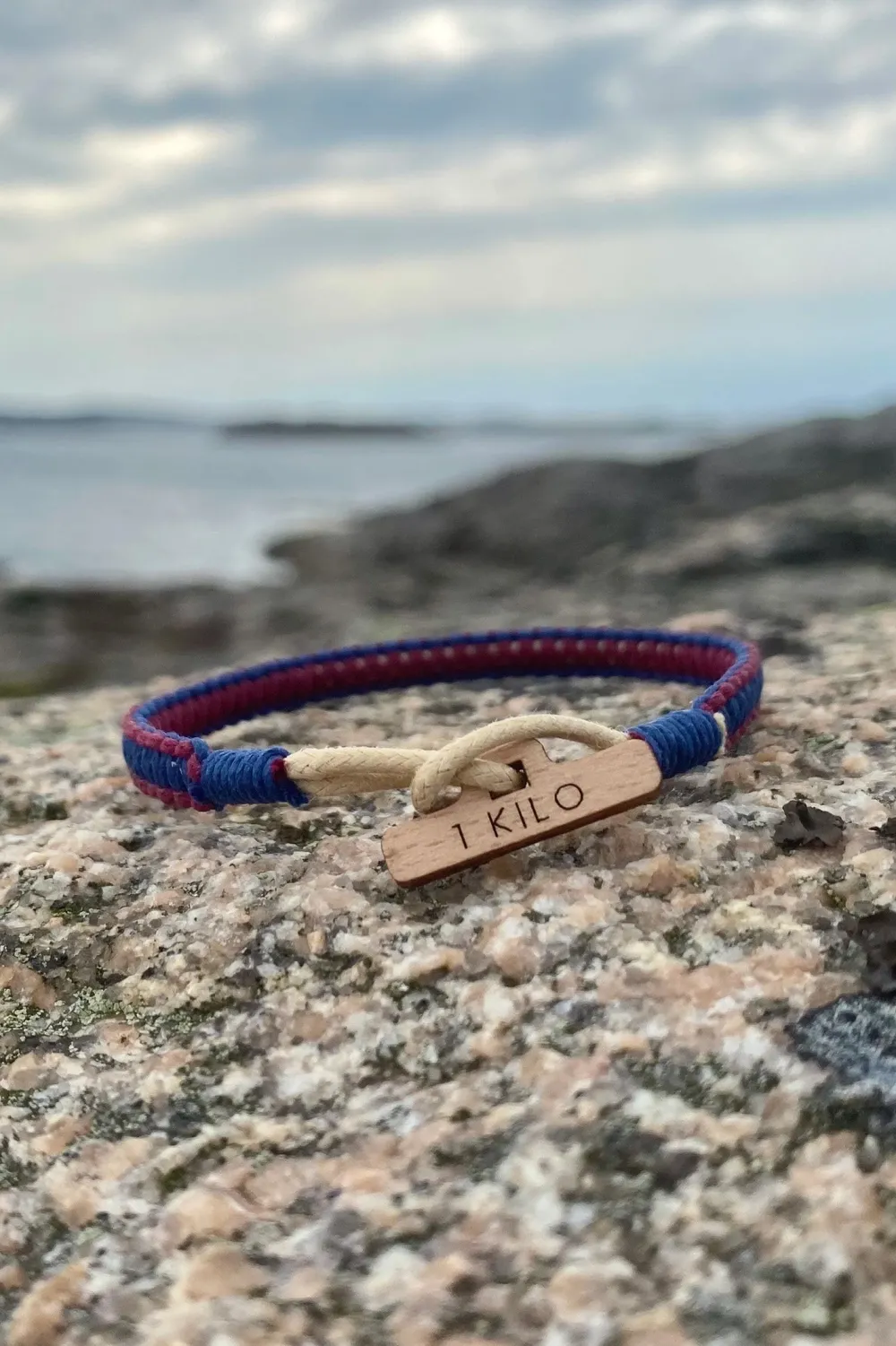 CleanSea Örhängen & Armband-Action Taker Arband 1kg andbeige/Havbå/Bordeaux