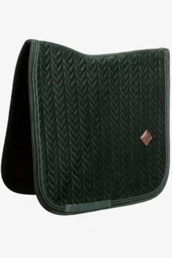 Kentucky Horsewear Kentucky Horsewear|Schabrak & Huvor-Dressyrschabrak Velvet Mini Pearls Pine Green
