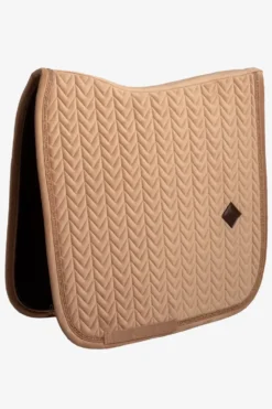Kentucky Horsewear Kentucky Horsewear|Schabrak & Huvor-Dressyrschabrak Velvet Mini Pearls Beige