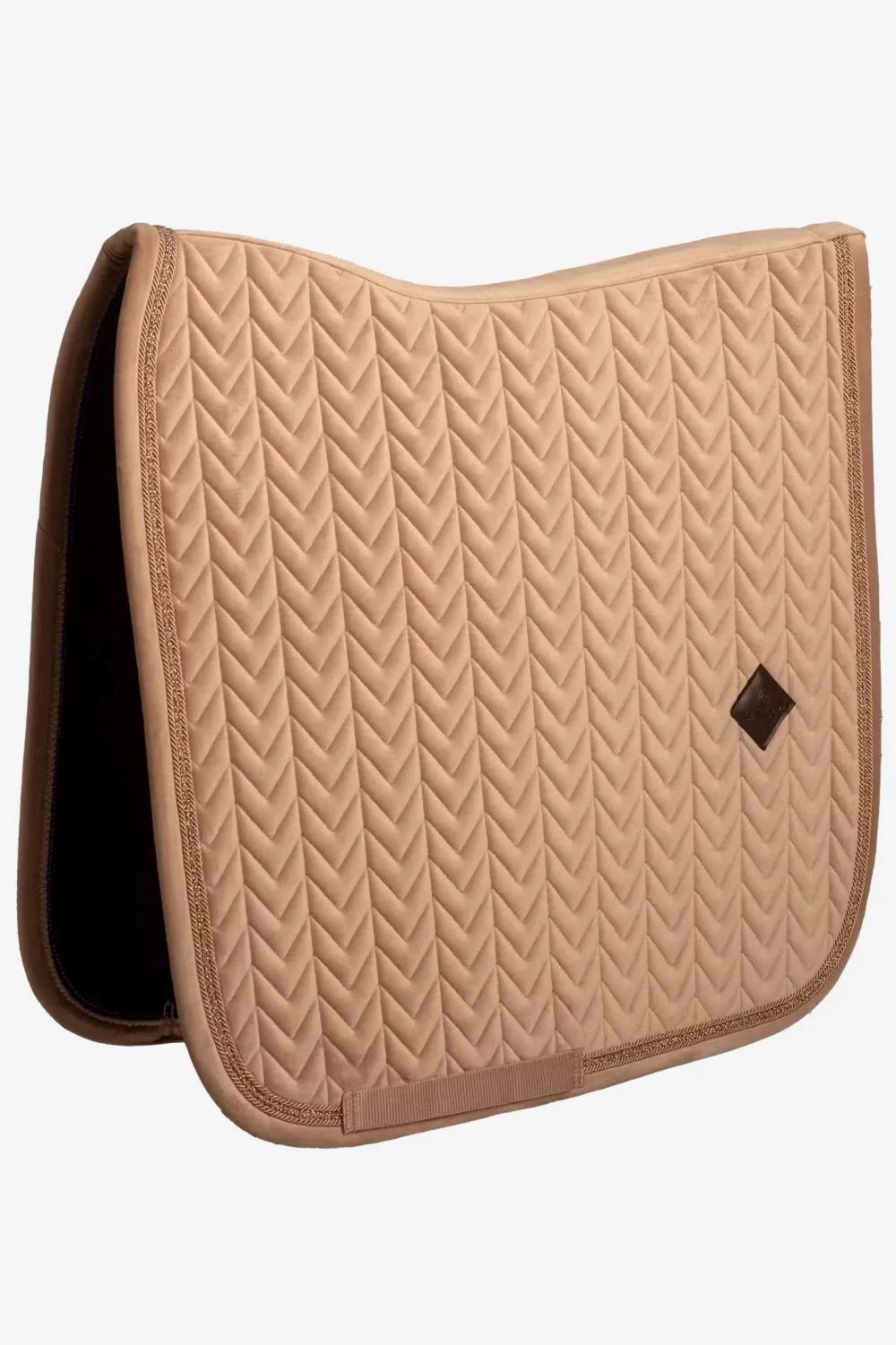 Kentucky Horsewear Kentucky Horsewear|Schabrak & Huvor-Dressyrschabrak Velvet Mini Pearls Beige