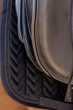 Kentucky Horsewear Kentucky Horsewear|Schabrak & Huvor-Dressyrschabrak Velvet Mini Pearls Svart