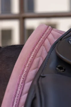 Kentucky Horsewear Kentucky Horsewear|Schabrak & Huvor-Dressyrschabrak Velvet Mini Pearls Old Rose