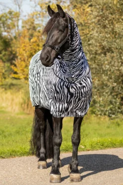 QHP Qhp|Hästtäcken & Flughuvor-Eksemtäcke Big Neck Zebra