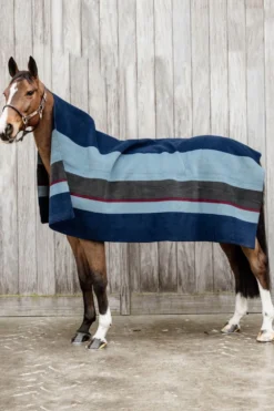 Kentucky Horsewear Hästtäcken & Flughuvor|Kentucky Horsewear-Fleecefilt Stripes 210*200 Navy/Grey