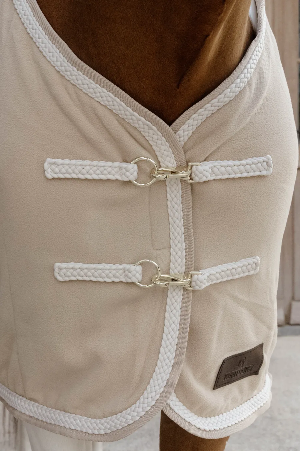 Kentucky Horsewear Hästtäcken & Flughuvor|Kentucky Horsewear-Fleecetäcke Plaited Rope Beige