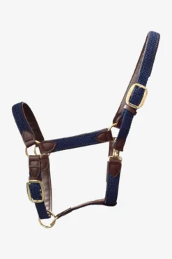 Kentucky Horsewear Kentucky Horsewear|Grimmor & Grimskaft-Flätad Nylon Lädergrimma Navy