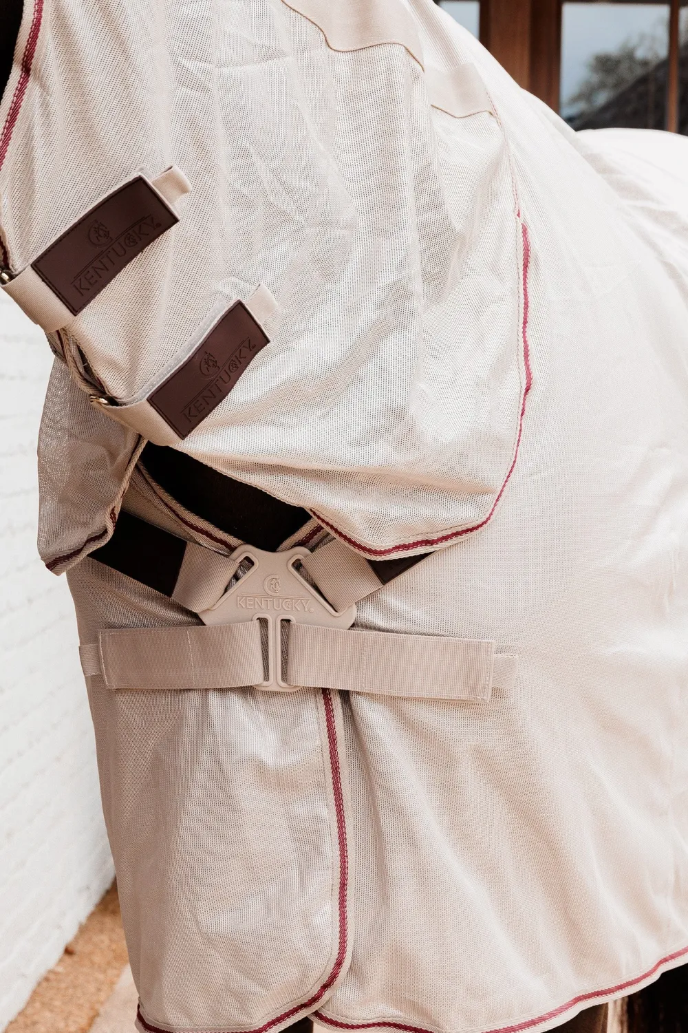 Kentucky Horsewear Kentucky Horsewear|Flugskydd-Flugtäcke Mesh Med Magplatta Beige