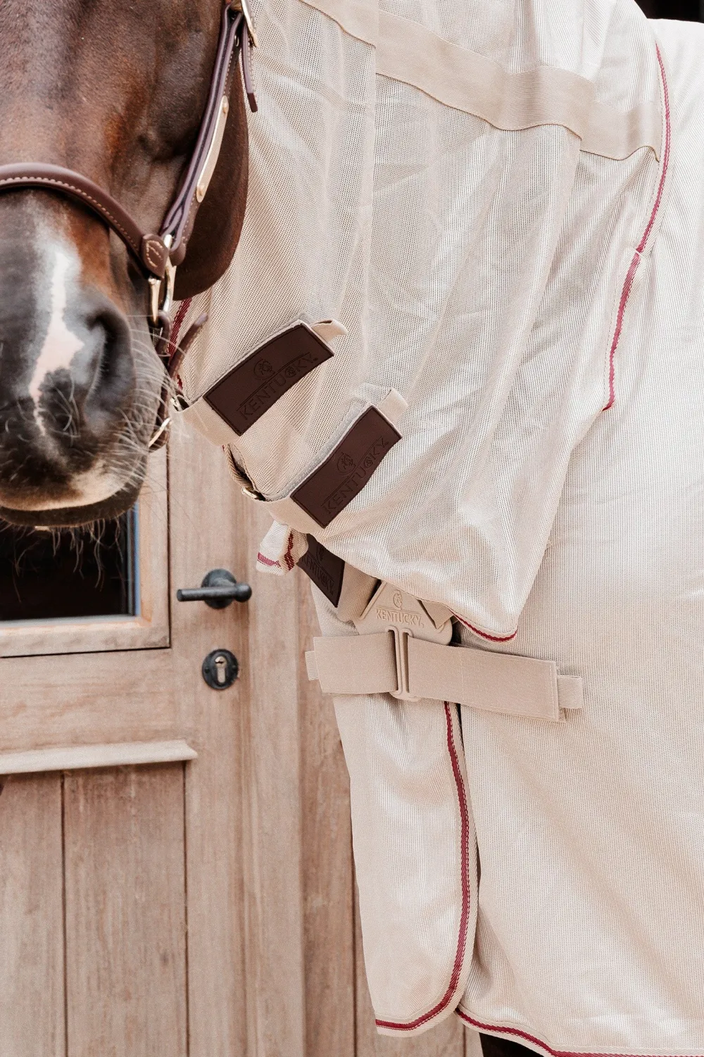 Kentucky Horsewear Kentucky Horsewear|Flugskydd-Flugtäcke Mesh Med Magplatta Beige