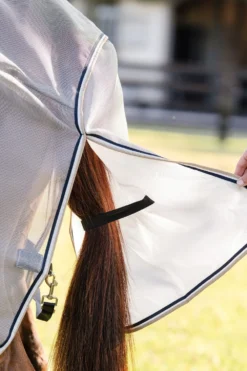 Horseware Horseware|Flugskydd-Flugtäcke Rambo Protector Fast Hals Silver/Navy