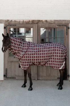 Kentucky Horsewear Hästtäcken & Flughuvor|Kentucky Horsewear-Has Cofort 0g Bordeaux/Rutig