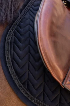 Kentucky Horsewear Kentucky Horsewear|Schabrak & Huvor-Hoppschabrak Velvet Mini Pearls Svart