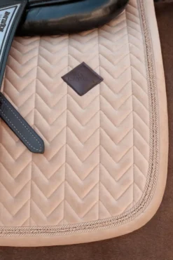 Kentucky Horsewear Kentucky Horsewear|Schabrak & Huvor-Hoppschabrak Velvet Mini Pearls Beige