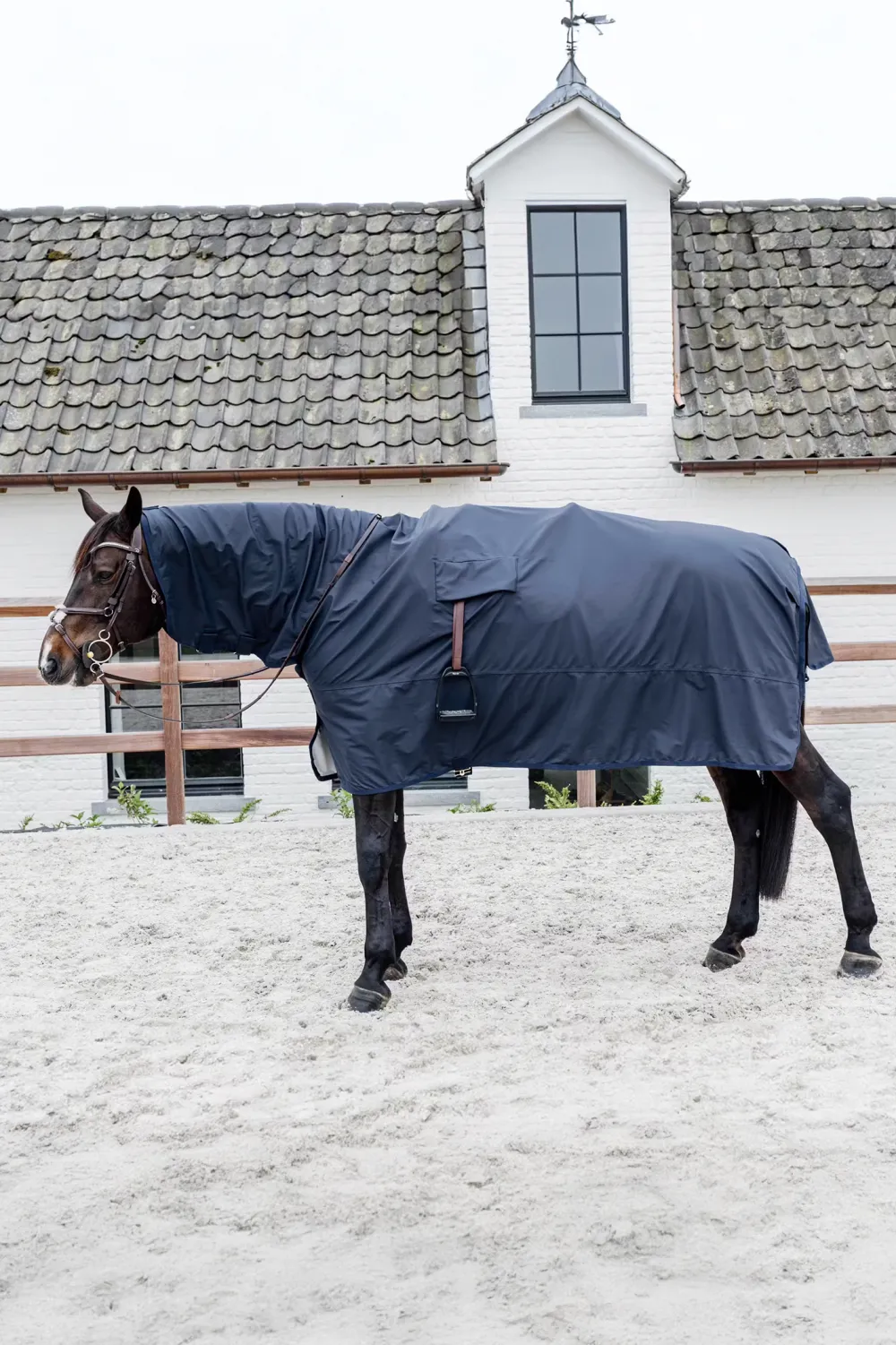 Kentucky Horsewear Hästtäcken & Flughuvor|Kentucky Horsewear-Hurricane Ridregntäcke Navy