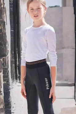 Barn Pikeur Ridbyxor & Tights|Pikeur-Ida Tights Junior Black Olive