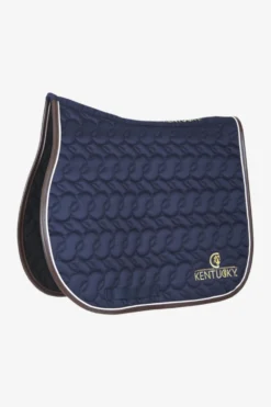 Kentucky Horsewear Schabrak & Huvor-Logo Hoppschabrak Navy/Vit/Brun