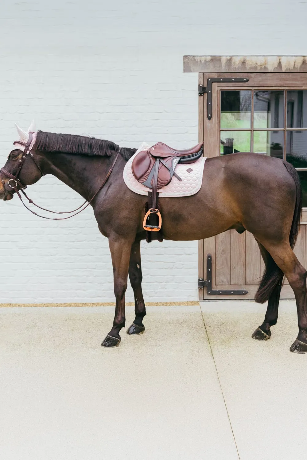 Kentucky Horsewear Kentucky Horsewear|Schabrak & Huvor-Plaited Cord Hoppschabrak Light Rose