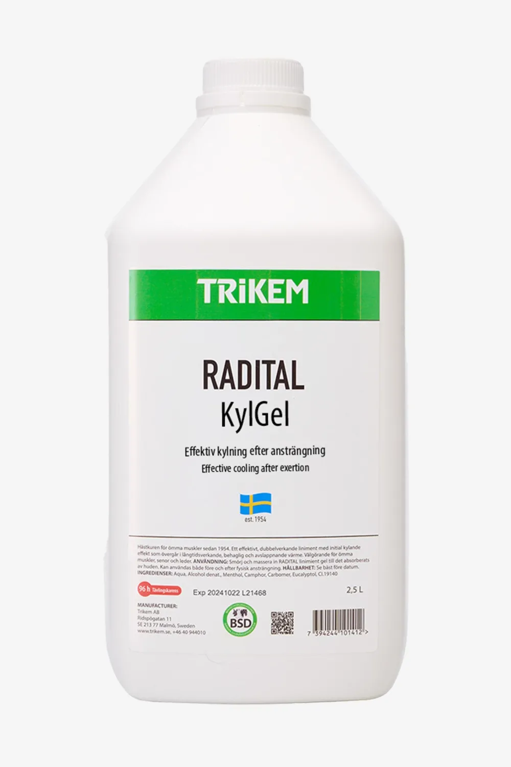 Trikem Skötsel & Hästvård|Trikem-Radital KylGel 2,5L