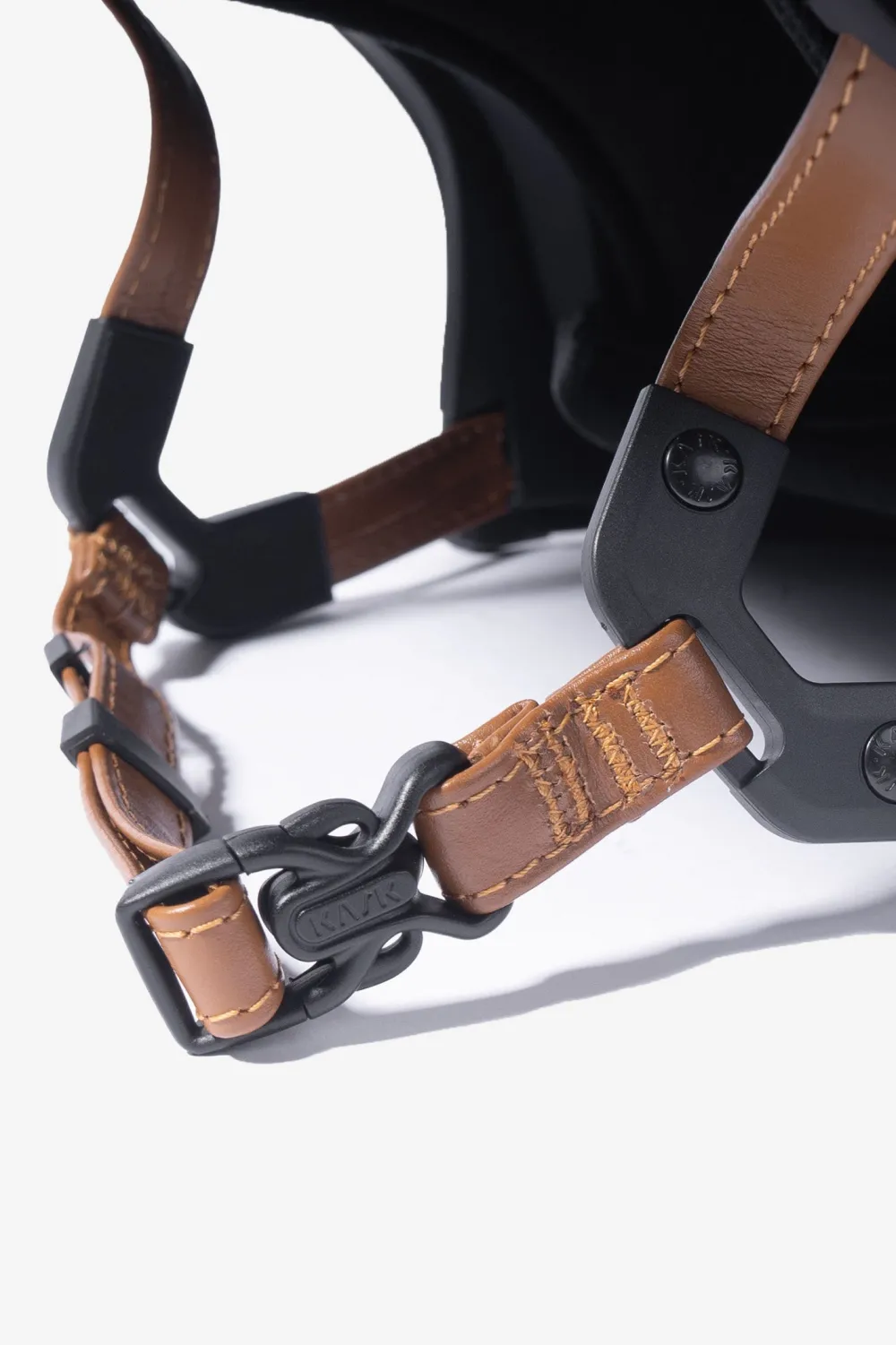 Kask Kask|Ridhjälmar-Ridhjälm Star Lady Chrome Svart Leather Chinstrap Brun