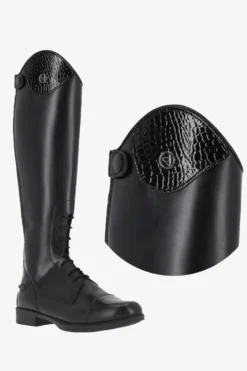 Barn QHP Qhp|Ridstövlar Barn-Romy Top Croco Svart