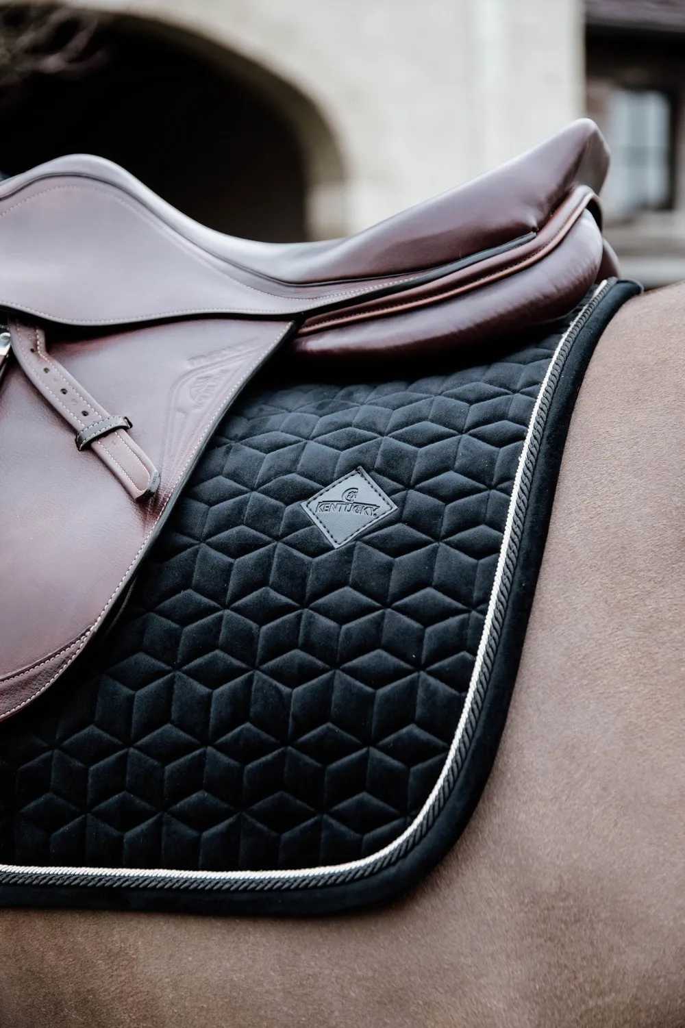 Kentucky Horsewear Kentucky Horsewear|Schabrak & Huvor-Schabrak Basic Velvet Svart