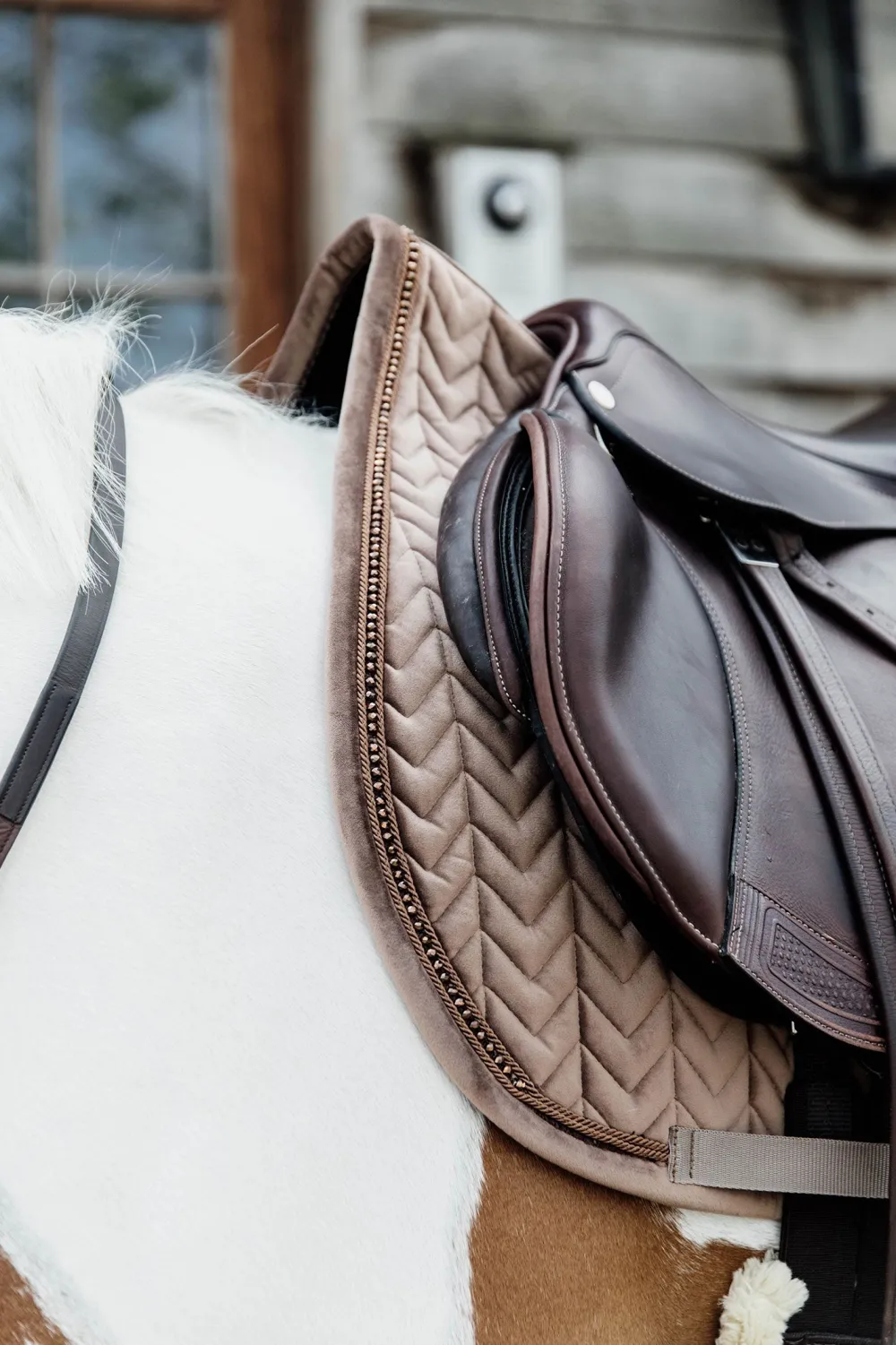 Kentucky Horsewear Kentucky Horsewear|Schabrak & Huvor-Schabrak Velvet Pearls Beige