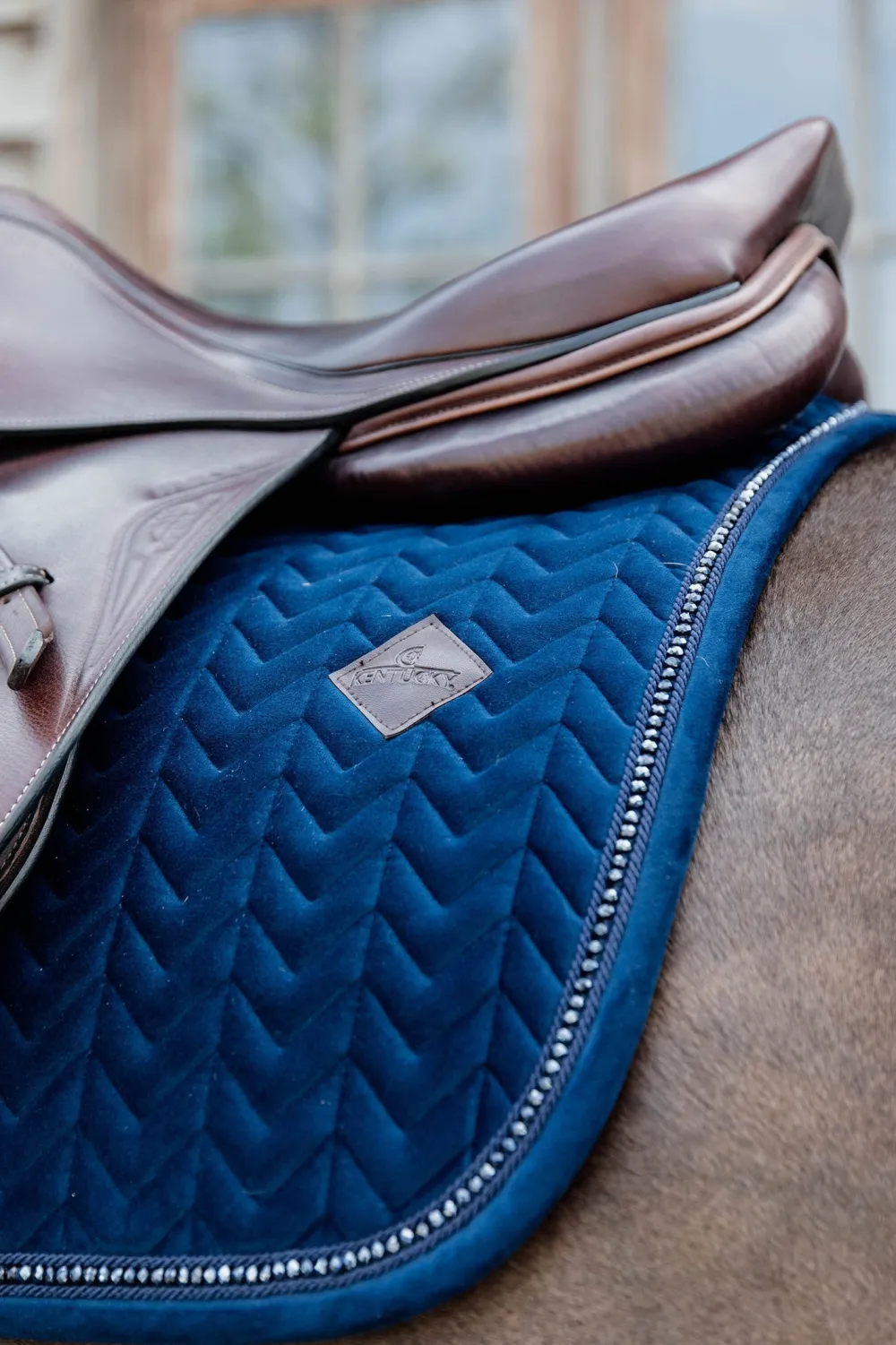 Kentucky Horsewear Kentucky Horsewear|Schabrak & Huvor-Schabrak Velvet Pearls Navy