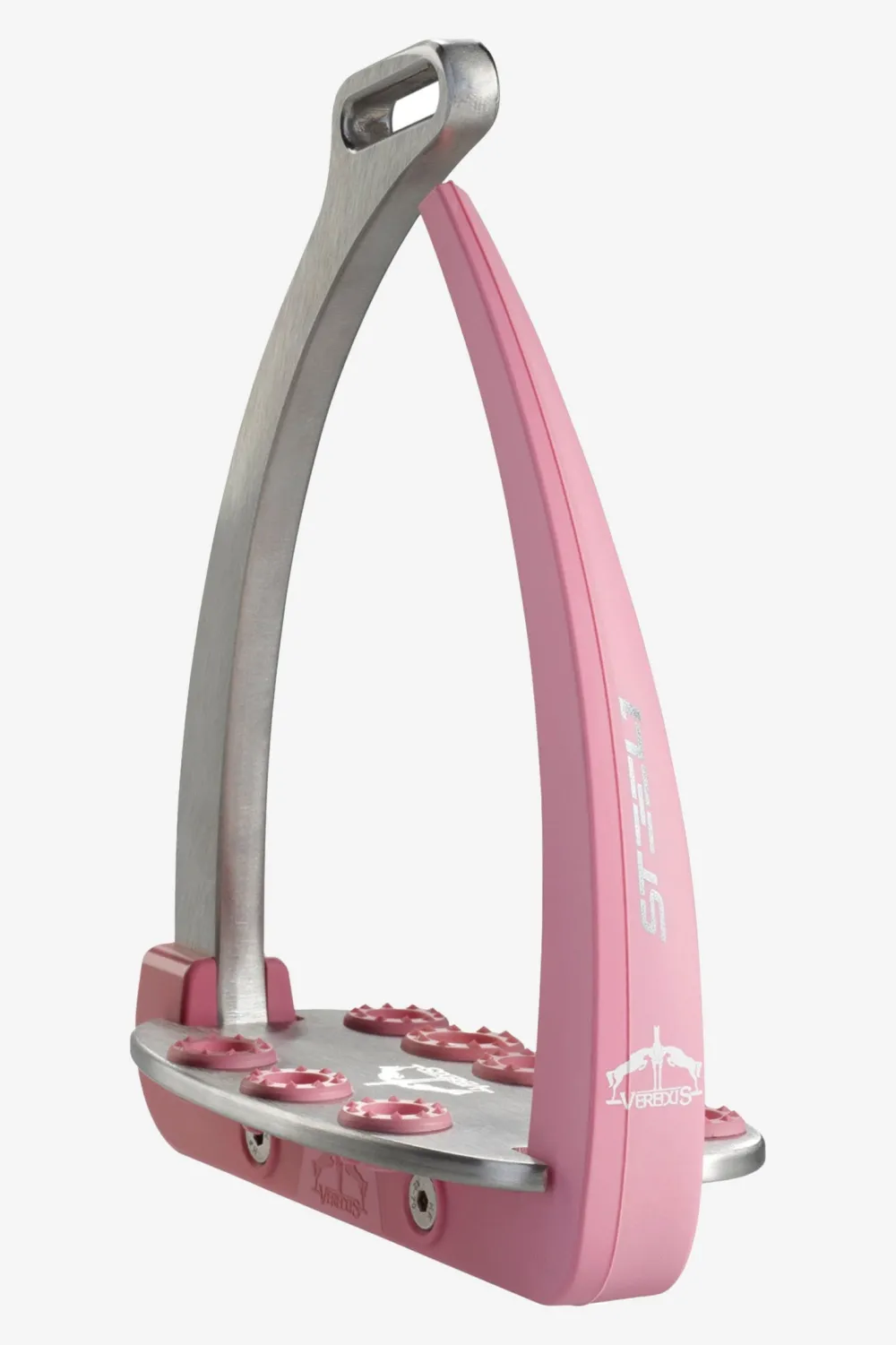 Veredus Veredus|Stigbyglar & Stigläder-Säkerhetsstigbygel Steel1 Vita Ljusrosa/Silver