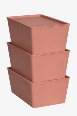 Grooming Deluxe Grooming Deluxe|Utfodring & Hinkar-Stallpaket Foderlådor M Lock 3-Pack Old Rose 7L