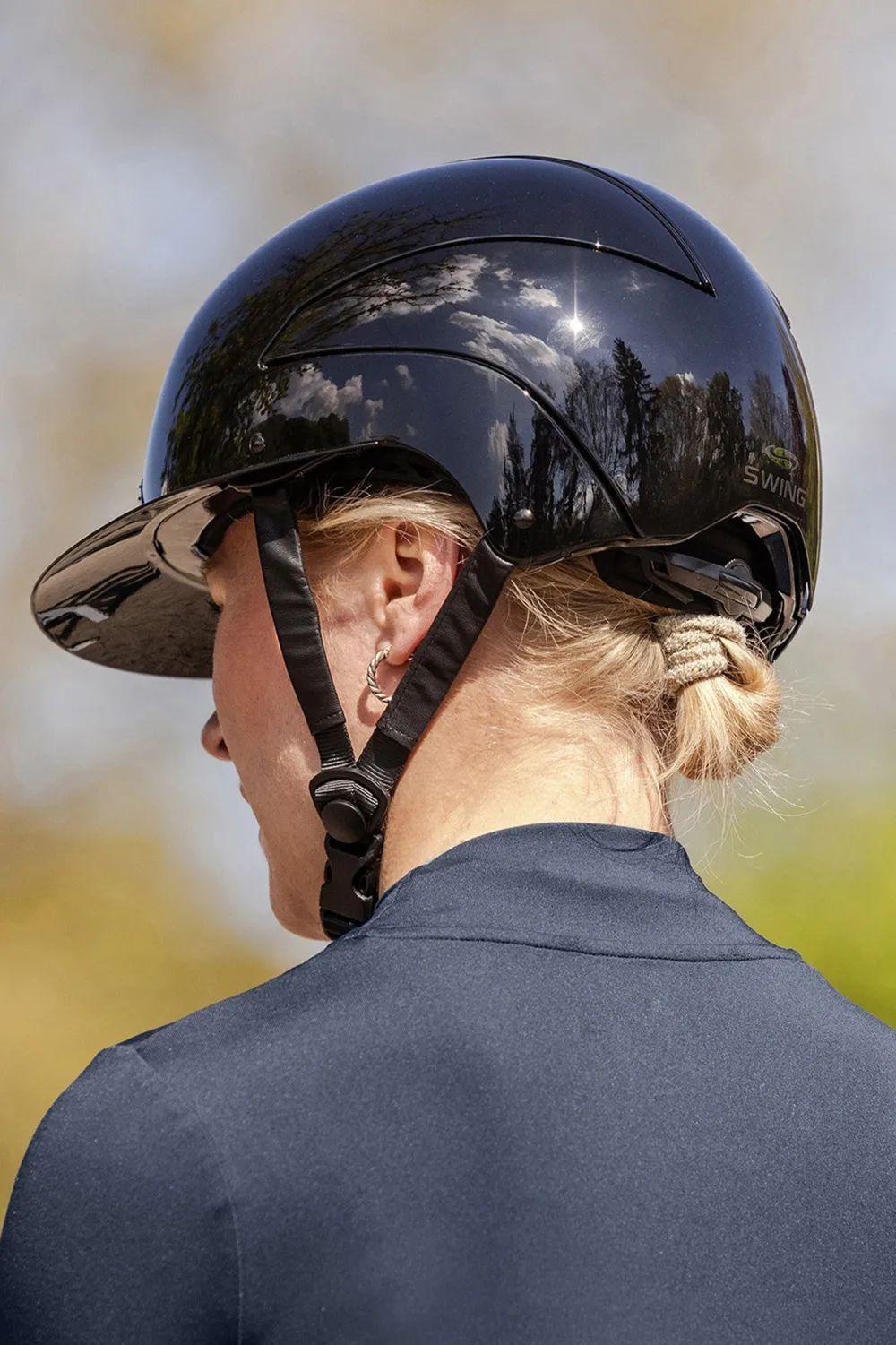 Waldhausen Ridhjälmar|Swing-SWING H4 Lady Glossy Ridhjälm Svart