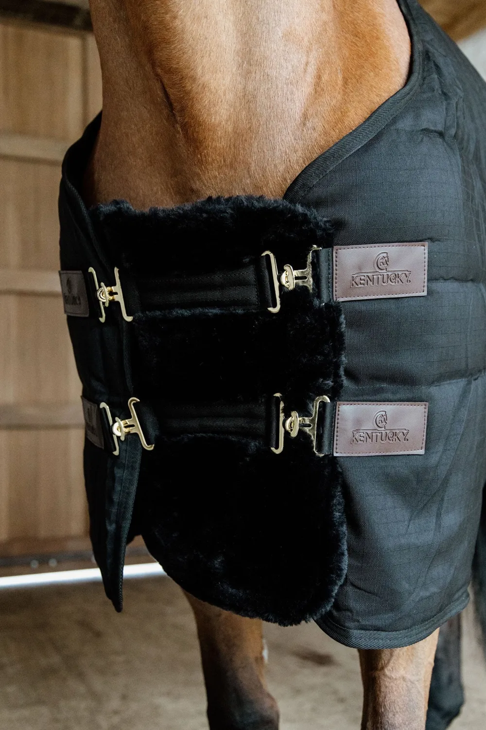 Kentucky Horsewear Hästtäcken & Flughuvor|Kentucky Horsewear-Täckesförlängare Fårskinn Svart