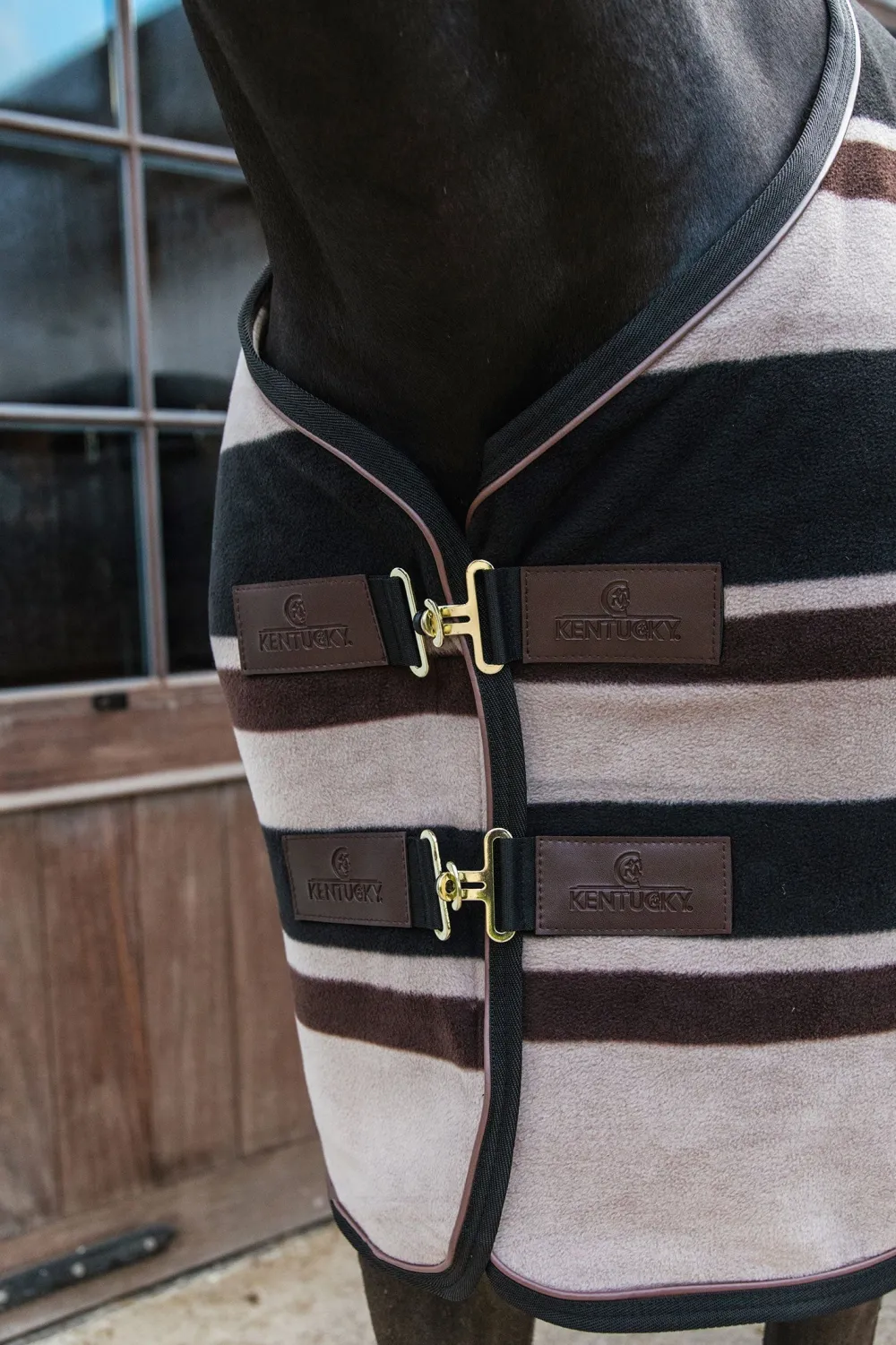 Kentucky Horsewear Hästtäcken & Flughuvor|Kentucky Horsewear-Tjockt Fleecetäcke Brun/Beige