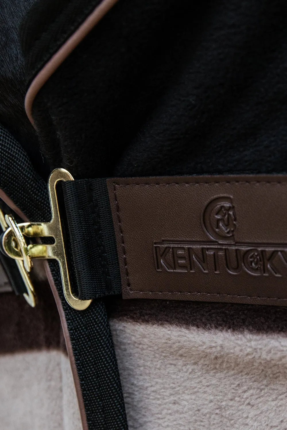 Kentucky Horsewear Hästtäcken & Flughuvor|Kentucky Horsewear-Tjockt Fleecetäcke Brun/Beige