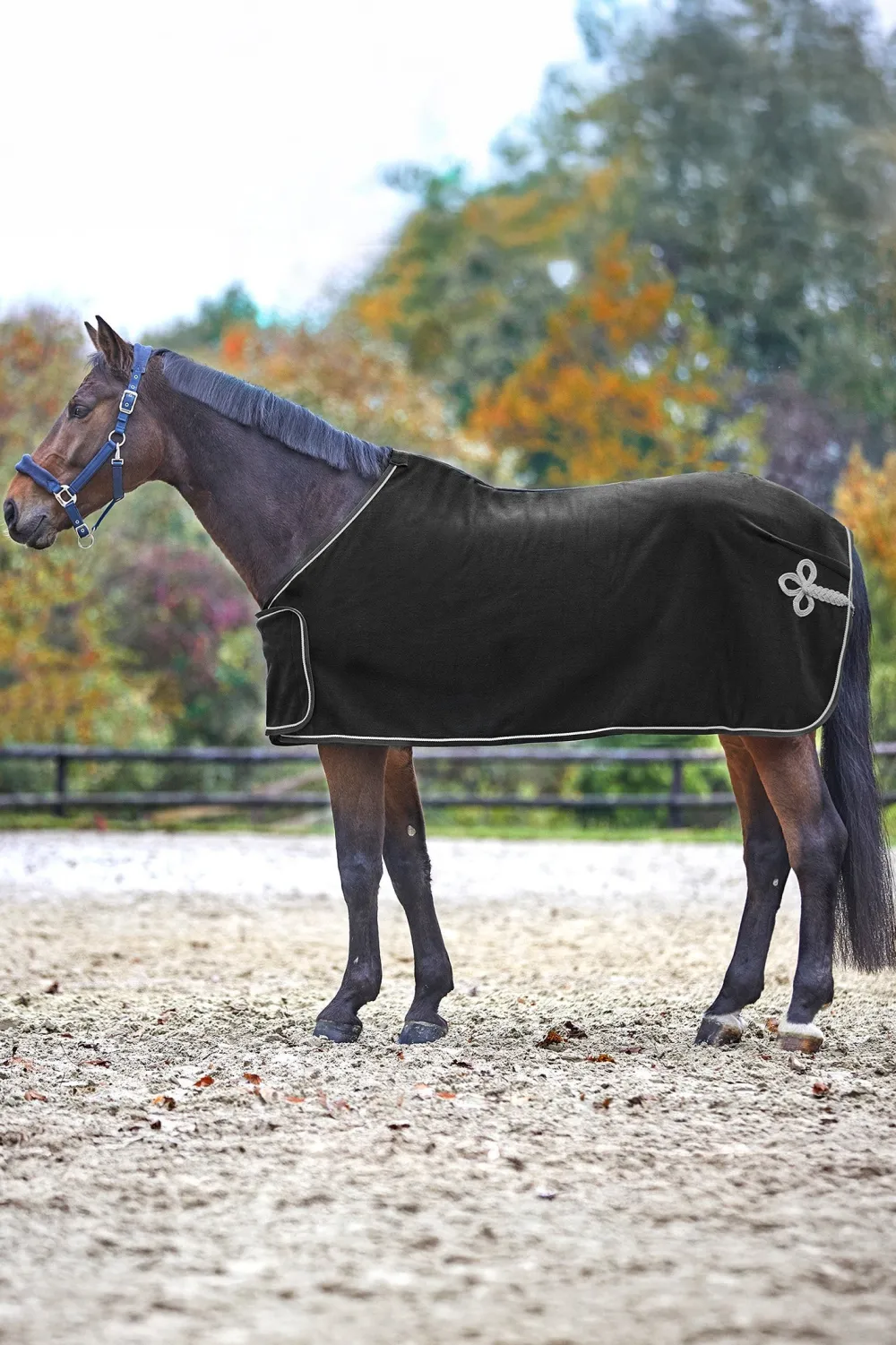 Waldhausen Hästtäcken & Flughuvor-Tävlingstäcke Fleece Svart/Silver