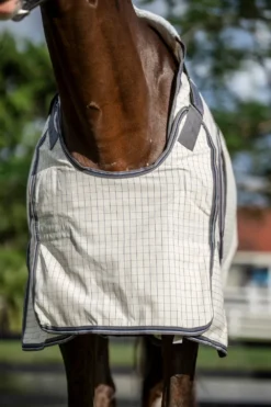 Horseware Horseware|Flugskydd-UV-Täcke Rambo Optimo m.Hals Vit/Navy Rutigt