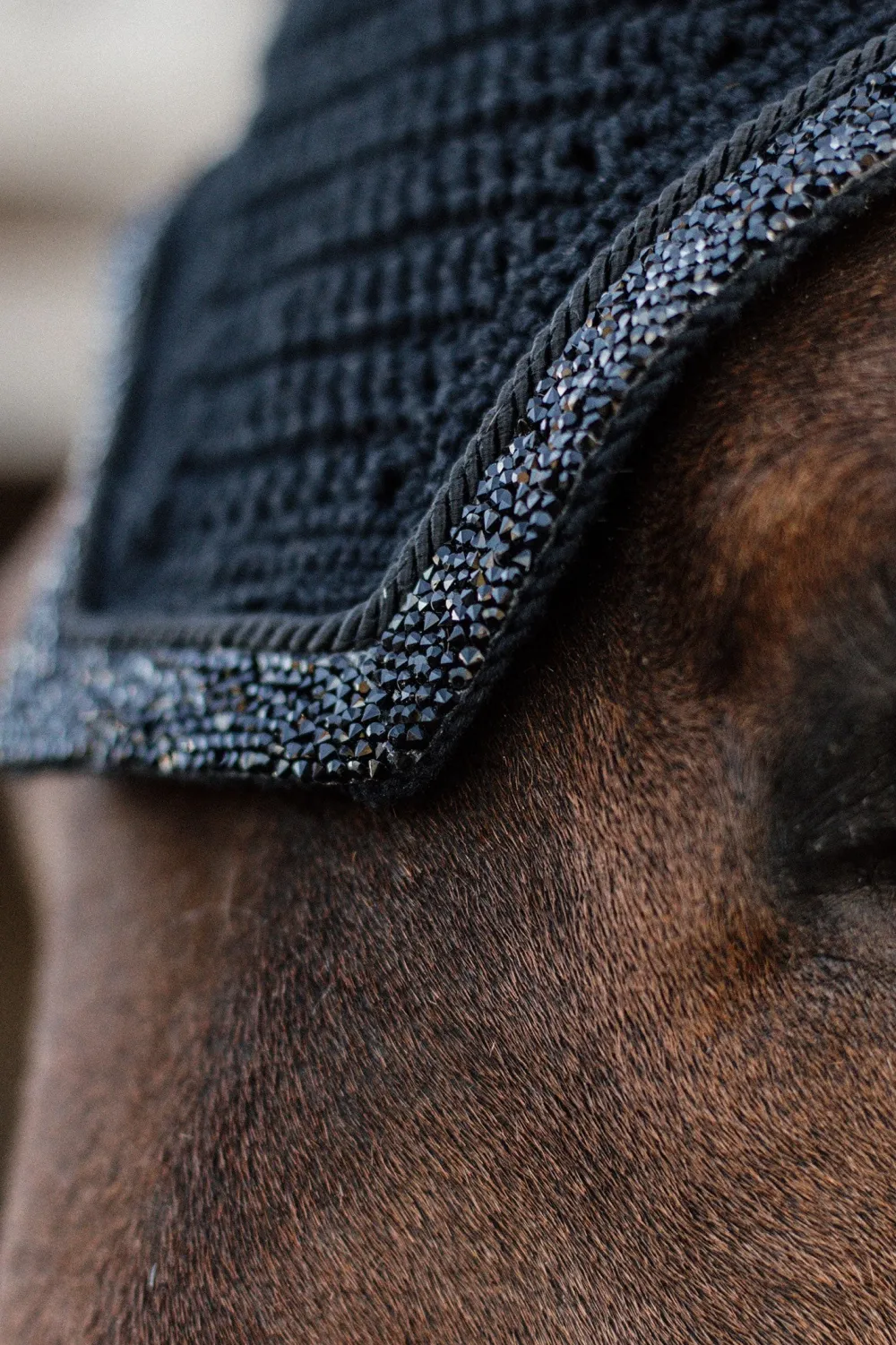 Kentucky Horsewear Schabrak & Huvor-Wellington Huva Glitter Stone Svart