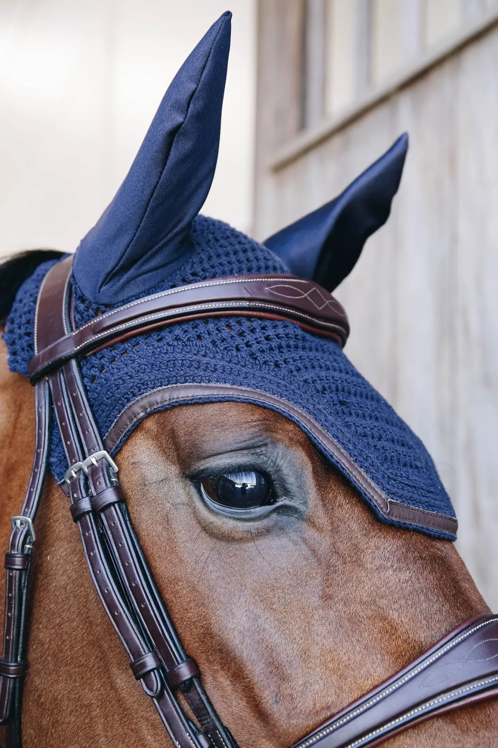 Kentucky Horsewear Schabrak & Huvor-Wellington Huva Läder Navy