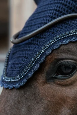 Kentucky Horsewear Schabrak & Huvor-Wellington Huva Stone & Pearl Navy