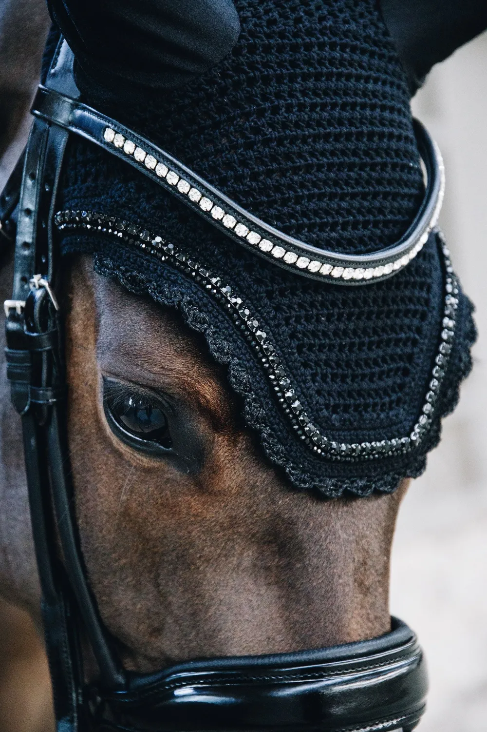 Kentucky Horsewear Schabrak & Huvor-Wellington Isolerad Huva Stone & Pearl Svart