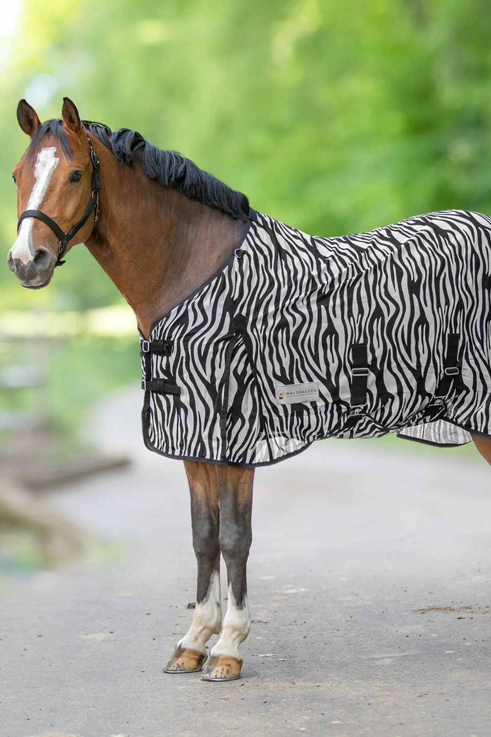 Waldhausen Flugskydd-Zebra Flugtäcke Svart/Vit